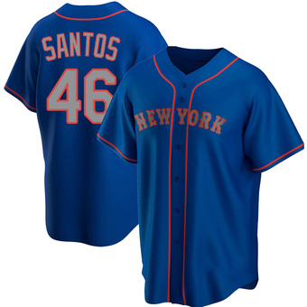 Men's Antonio Santos New York Royal Replica Alternate Road Baseball Jersey (Unsigned No Brands/Logos)