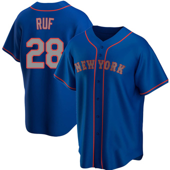 Men's Darin Ruf New York Royal Replica Alternate Road Baseball Jersey (Unsigned No Brands/Logos)