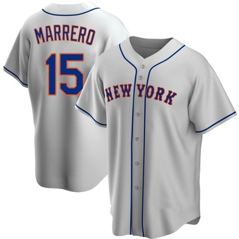 Men's Deven Marrero New York Gray Replica Road Baseball Jersey (Unsigned No Brands/Logos)