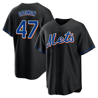 Men's Drew Gagnon New York Black Replica 2022 Alternate Baseball Jersey (Unsigned No Brands/Logos)