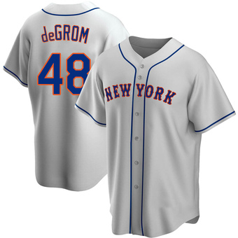 Men's Jacob deGrom New York Gray Replica Road Baseball Jersey (Unsigned No Brands/Logos)