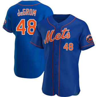 Men's Jacob deGrom New York Royal Authentic Alternate Baseball Jersey (Unsigned No Brands/Logos)