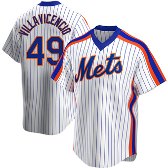 Men's Kevin Villavicencio New York White Replica Home Cooperstown Collection Baseball Jersey (Unsigned No Brands/Logos)
