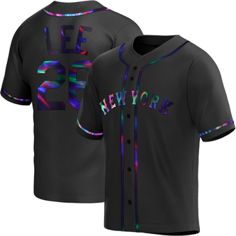 Men's Khalil Lee New York Black Holographic Replica Alternate Baseball Jersey (Unsigned No Brands/Logos)