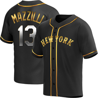 Men's Lee Mazzilli New York Black Golden Replica Alternate Baseball Jersey (Unsigned No Brands/Logos)