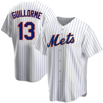 Men's Luis Guillorme New York White Replica Home Baseball Jersey (Unsigned No Brands/Logos)