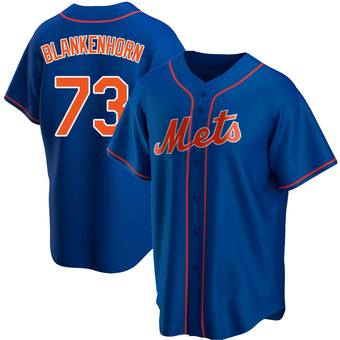 Men's Travis Blankenhorn New York Royal Replica Alternate Baseball Jersey (Unsigned No Brands/Logos)