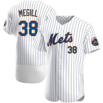 Men's Tylor Megill New York White Authentic Home Baseball Jersey (Unsigned No Brands/Logos)