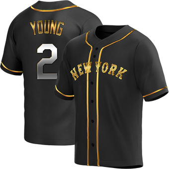 Men's Wyatt Young New York Black Golden Replica Alternate Baseball Jersey (Unsigned No Brands/Logos)