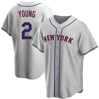 Men's Wyatt Young New York Gray Replica Road Baseball Jersey (Unsigned No Brands/Logos)