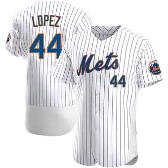 Men's Yoan Lopez New York White Authentic Home Baseball Jersey (Unsigned No Brands/Logos)