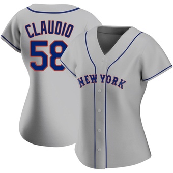 Women's Alex Claudio New York Gray Replica Road Baseball Jersey (Unsigned No Brands/Logos)