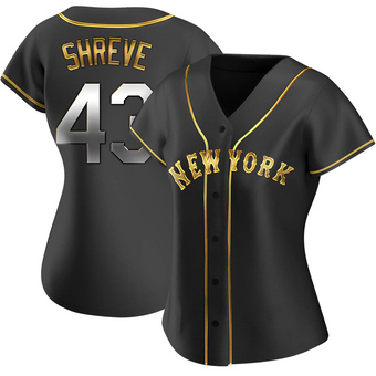Women's Chasen Shreve New York Black Golden Replica Alternate Baseball Jersey (Unsigned No Brands/Logos)