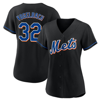 Women's Daniel Vogelbach New York Black Authentic 2022 Alternate Baseball Jersey (Unsigned No Brands/Logos)