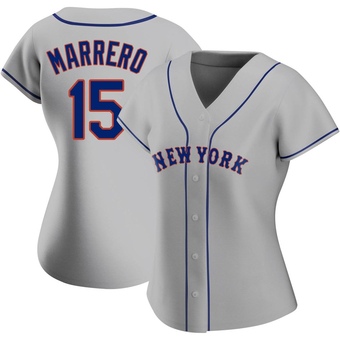 Women's Deven Marrero New York Gray Authentic Road Baseball Jersey (Unsigned No Brands/Logos)