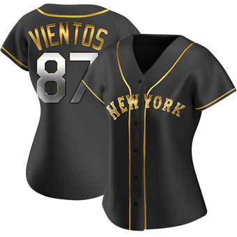 Women's Mark Vientos New York Black Golden Replica Alternate Baseball Jersey (Unsigned No Brands/Logos)
