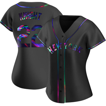 Women's Ray Knight New York Black Holographic Replica Alternate Baseball Jersey (Unsigned No Brands/Logos)