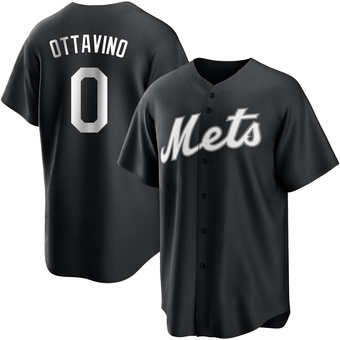 Youth Adam Ottavino New York Black/White Replica Baseball Jersey (Unsigned No Brands/Logos)