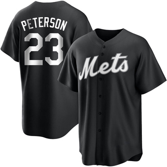 Youth David Peterson New York Black/White Replica Baseball Jersey (Unsigned No Brands/Logos)