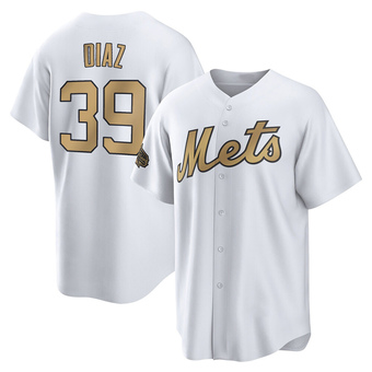 Youth Edwin Diaz New York White Game Replica 2022 All-Star Baseball Jersey (Unsigned No Brands/Logos)