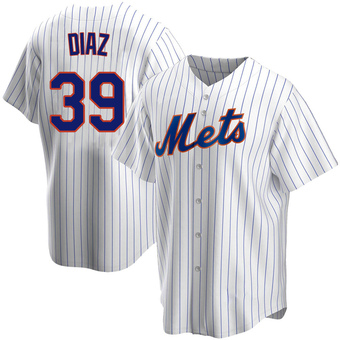 Youth Edwin Diaz New York White Replica Home Baseball Jersey (Unsigned No Brands/Logos)