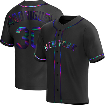 Youth Joely Rodriguez New York Black Holographic Replica Alternate Baseball Jersey (Unsigned No Brands/Logos)