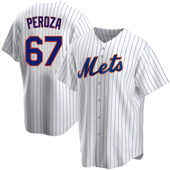 Youth Jose Peroza New York White Replica Home Baseball Jersey (Unsigned No Brands/Logos)